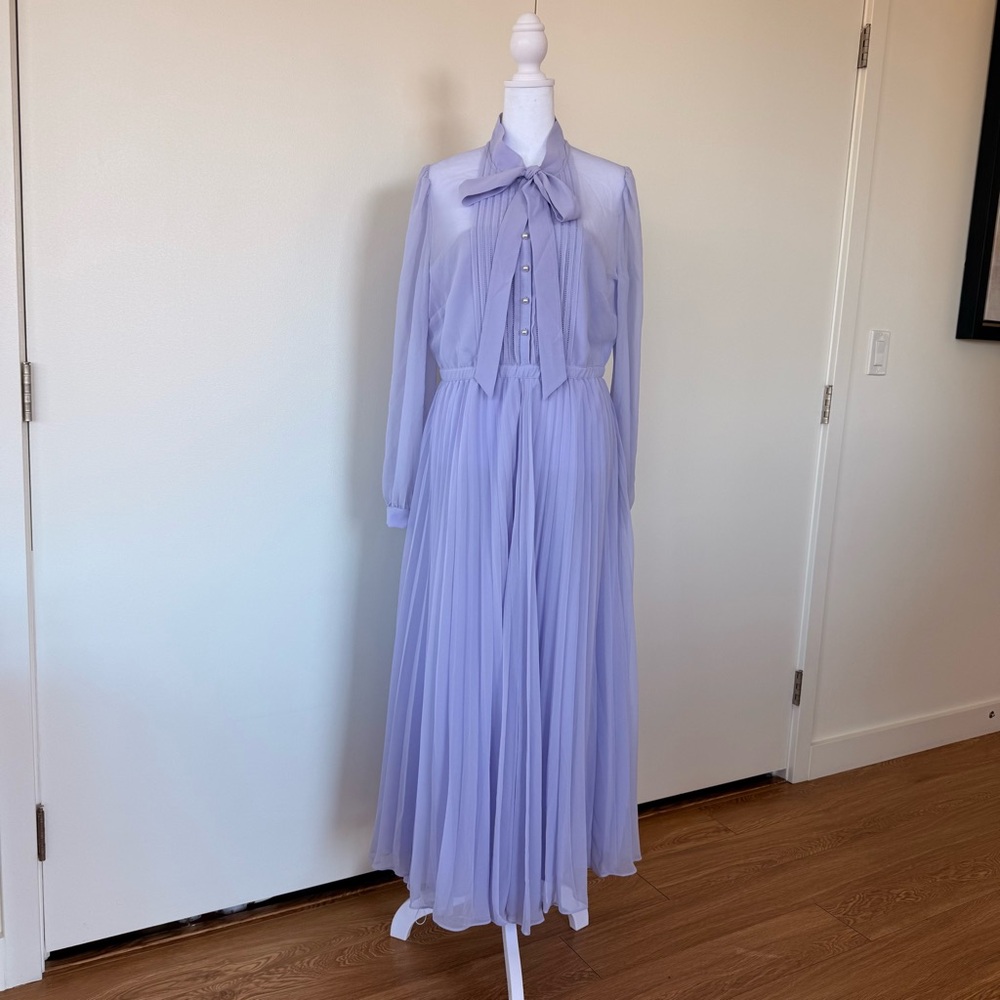 Self-Portrait Lavender Long Sleeve Dress